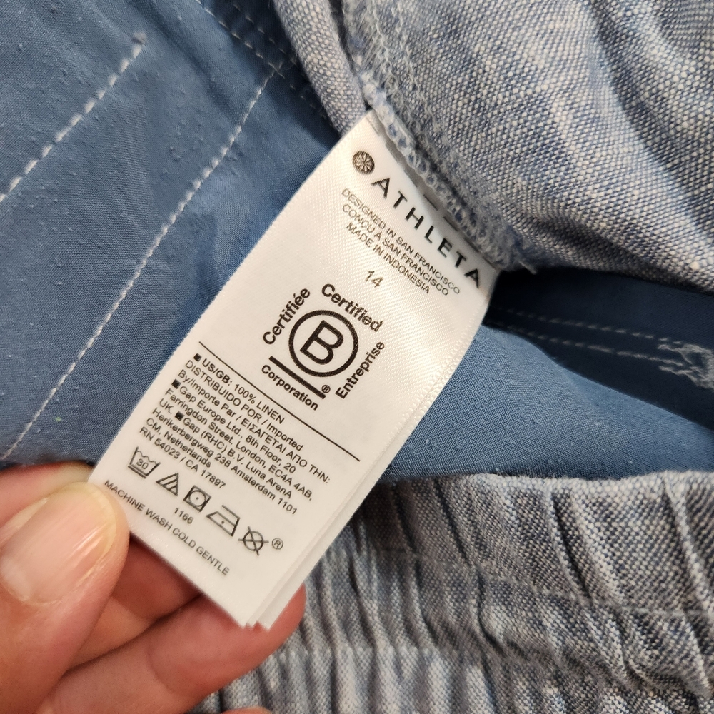 Athleta Blue Wide Leg Pants - Picture 8 of 8